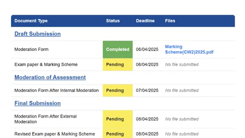 Exam Document Management System screenshot 2
