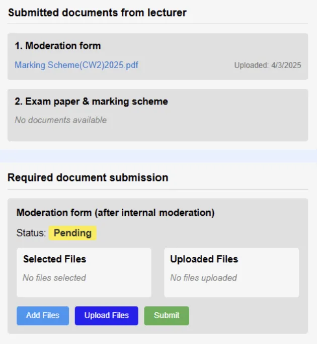 Exam Document Management System screenshot 3, full view