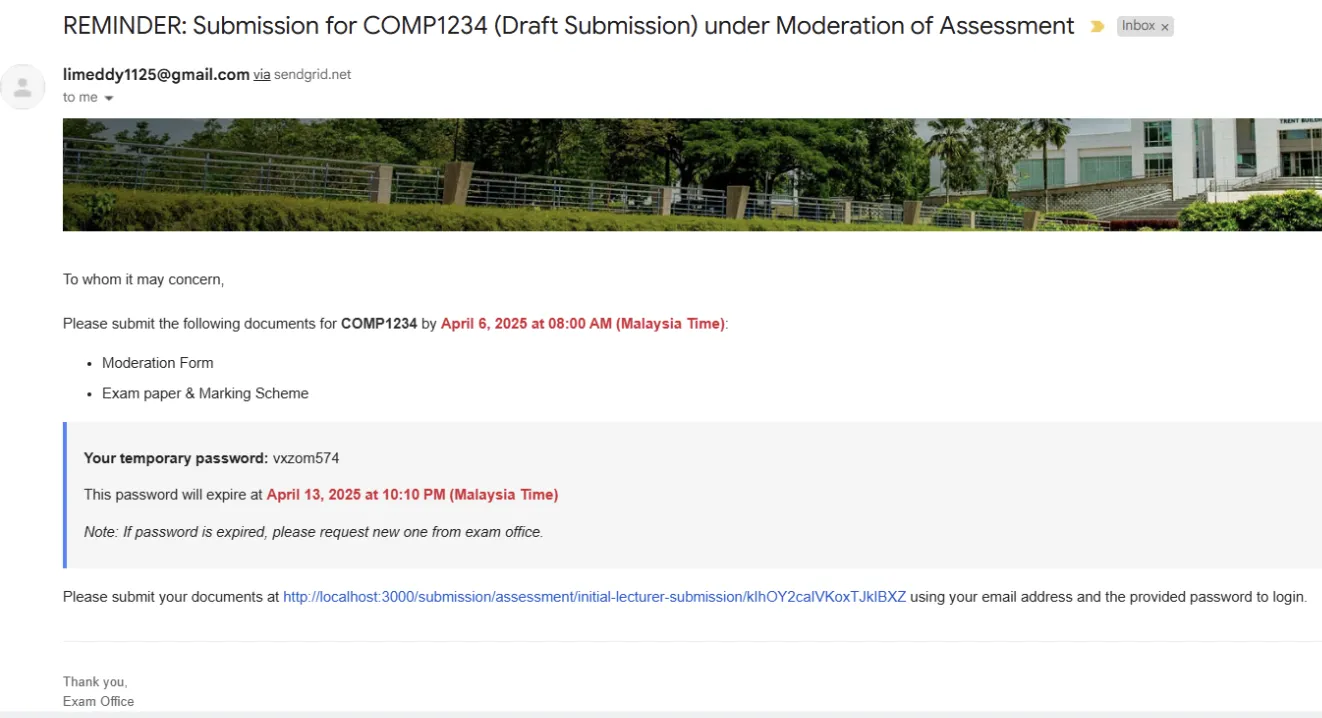 Exam Document Management System screenshot 7, full view